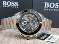 Hugo Boss Ocean Edition Black Dial Two Tone Steel Strap Watch for Men - 1513705