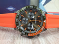 Fossil Bannon Chronograph Grey Dial Orange Silicone Strap Watch for Men - BQ2500