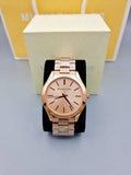 Michael Kors Slim Runway Rose Gold Dial Steel Strap Watch for Women - MK3513