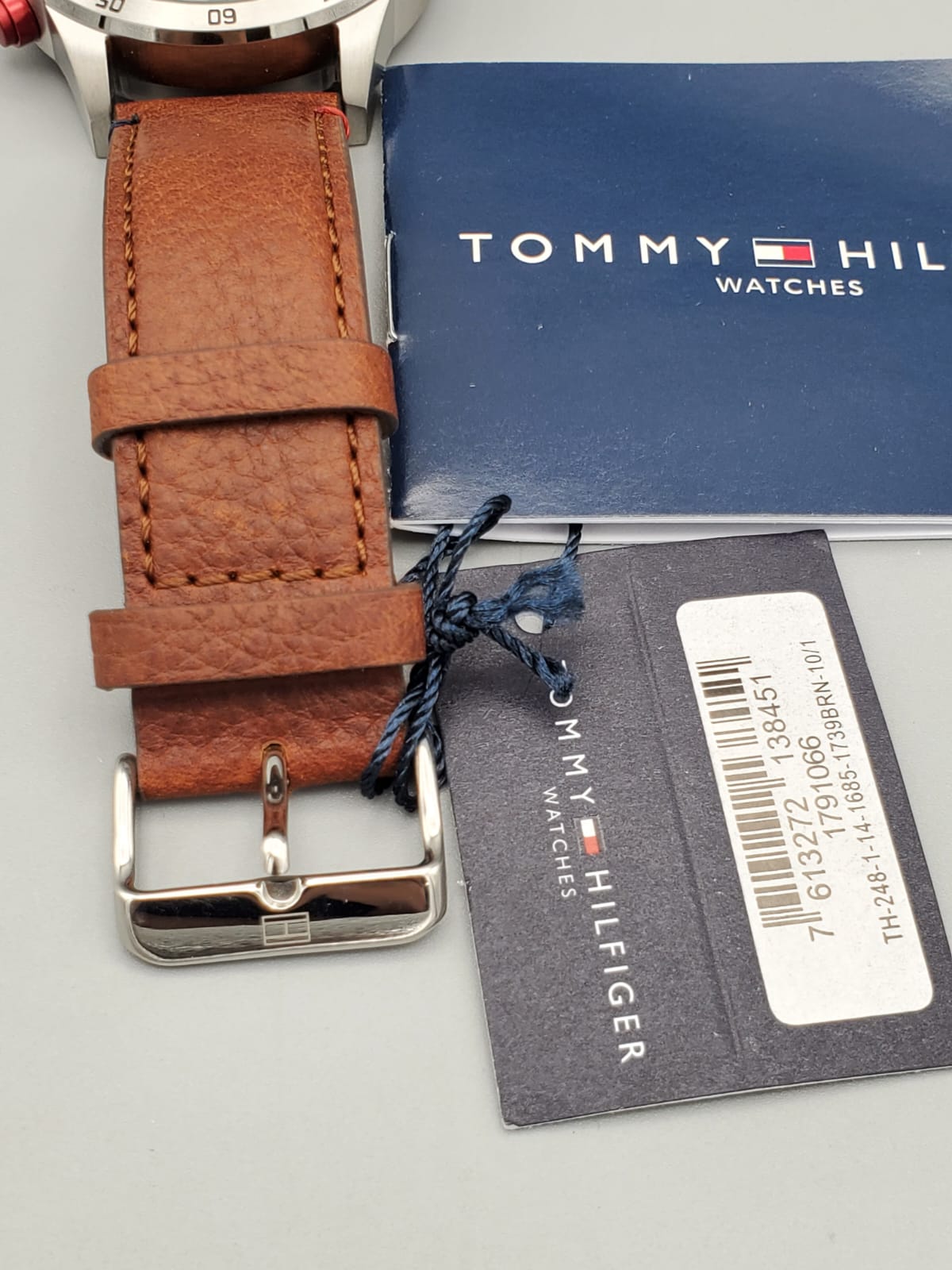 Tommy Hilfiger Trent Quartz Blue Dial Brown Leather Strap Watch for Men - 1791066