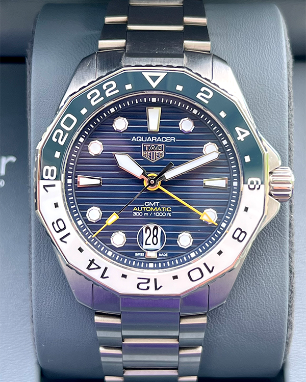 Tag Heuer Aquaracer Professional 300 GMT Automatic Blue Dial Silver Steel Strap Watch for Men - WBP2010.BA0632