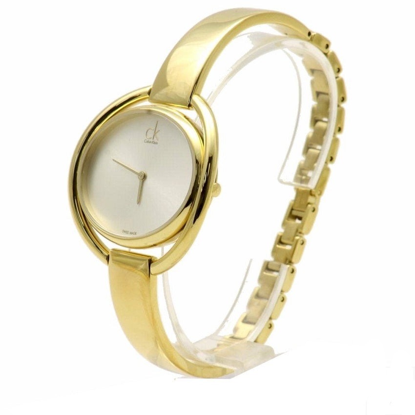 Calvin Klein Impetuous White Dial Gold Steel Strap Watch for Women - K4F2N516