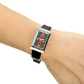 Gucci G Frame Two Tone Mother of Pearl Dial Black Leather Strap Watch For Women - YA147403