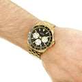 Guess Odyssey Multifunction Black Dial Gold Steel Strap Watch For Men - W1107G4