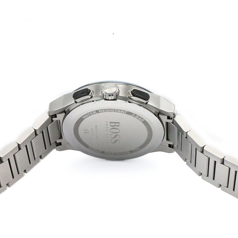 Hugo Boss Peak Chronograph Black Dial Silver Steel Strap Watch for Men - 1513762