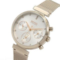 Hugo Boss Flawless Chronograph Silver Dial Gold Mesh Bracelet Watch for Women - 1502553