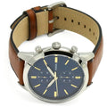 Fossil Townsman Chronograph Blue Dial Brown Leather Strap Watch for Men - FS5279