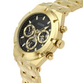 Guess Continental Black Dial Gold Steel Strap Watch for Men - GW0260G2