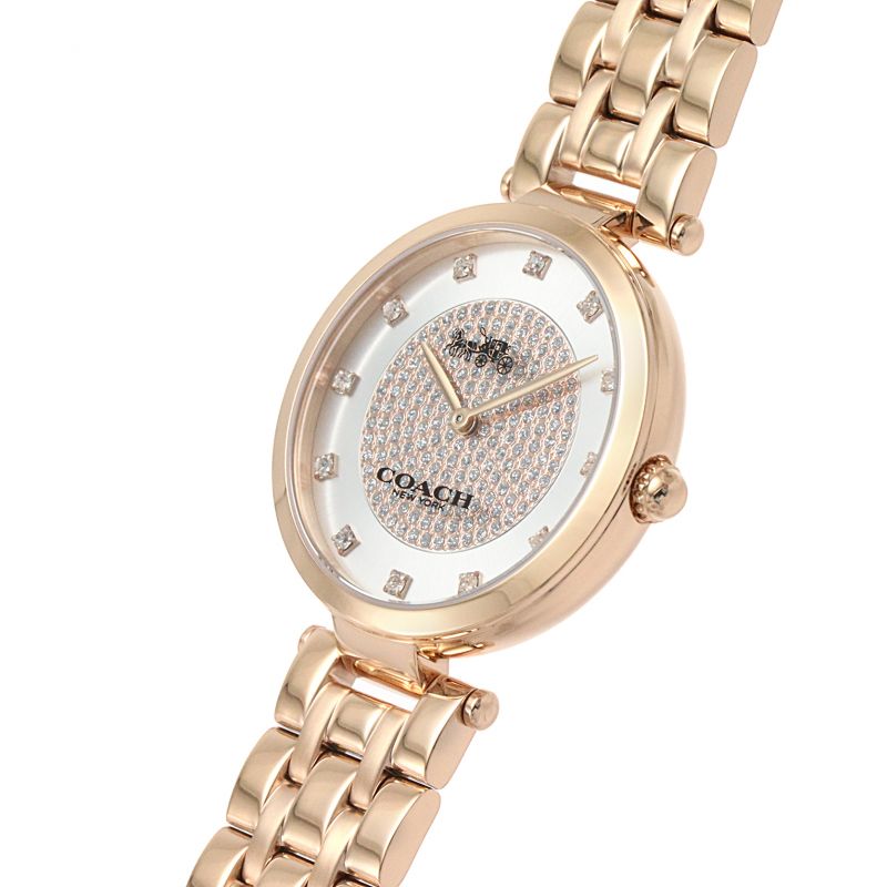 Coach Park Silver Dial Rose Gold Steel Strap Watch for Women - 14503736