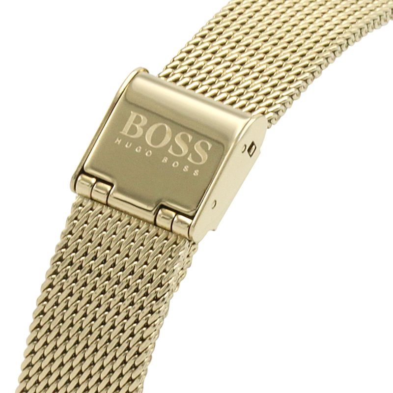 Hugo Boss Flawless Chronograph Silver Dial Gold Mesh Bracelet Watch for Women - 1502552