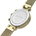 Hugo Boss Flawless Chronograph Silver Dial Gold Mesh Bracelet Watch for Women - 1502552