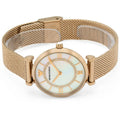 Emporio Armani Gianni T Bar Mother of Pearl Dial Gold Mesh Bracelet Watch For Women - AR11321