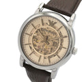 Emporio Armani Luigi Meccanico Brown Dial Brown Leather Strap Watch For Men - AR1982