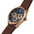 Guess Tailor Analog Blue Dial Brown Leather Strap Watch for Men - GW0389G3