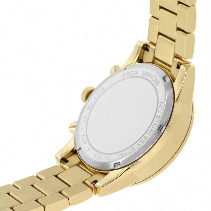 Michael Kors Ritz Gold Dial Gold Steel Strap Watch for Women - MK6356