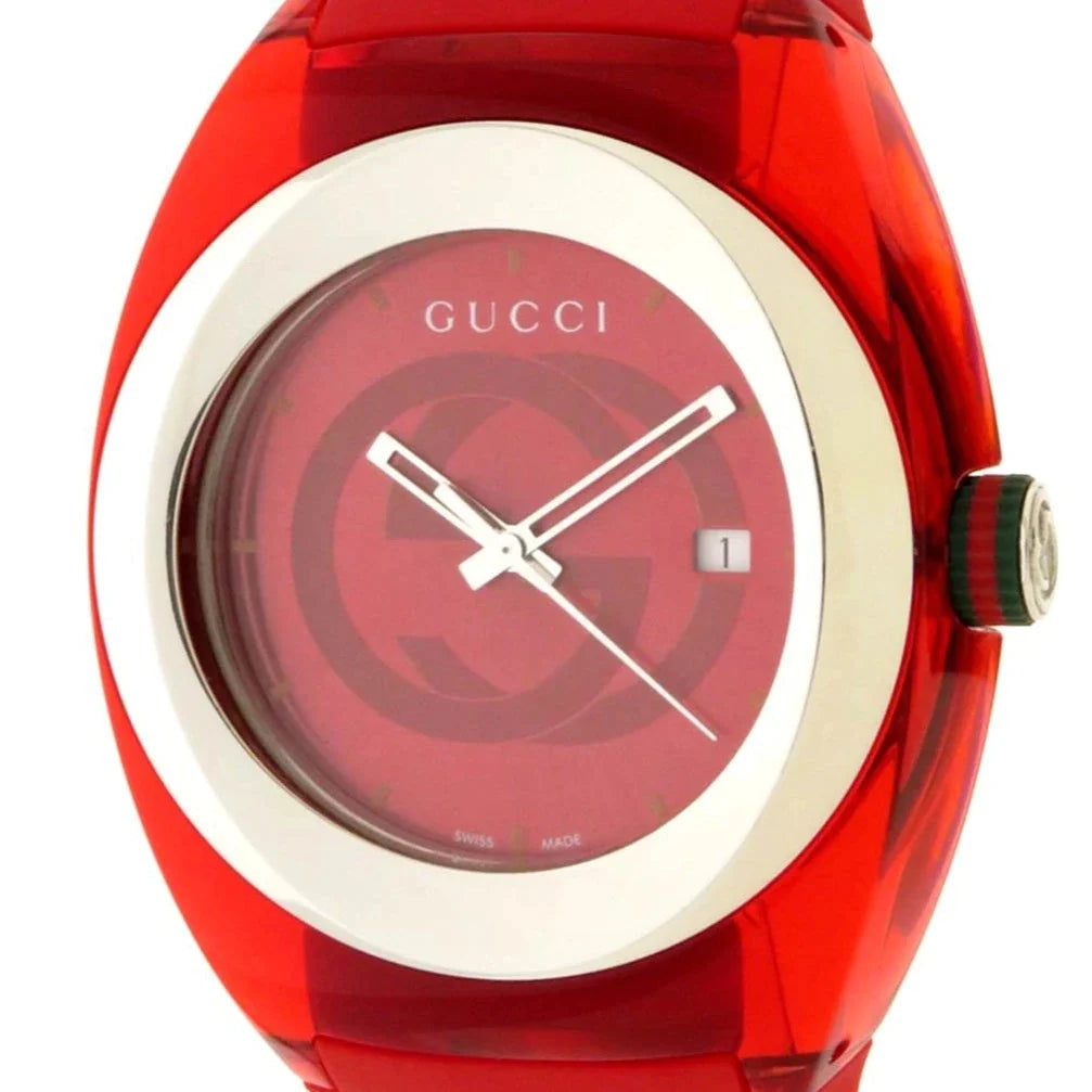 Gucci Sync XXL Quartz Red Dial Red Rubber Strap Unisex Watch -  YA137103