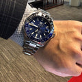 Tag Heuer Aquaracer GMT Blue Dial Calibre 6 Automatic Blue Dial Silver Steel Strap Watch for Men - WAY201T.BA0927