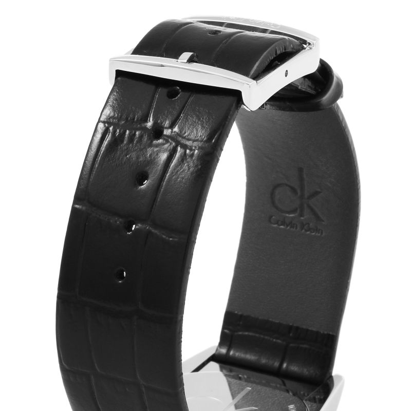 Calvin Klein Accent Black Dial Black Leather Strap Watch for Men - K2Y211C3