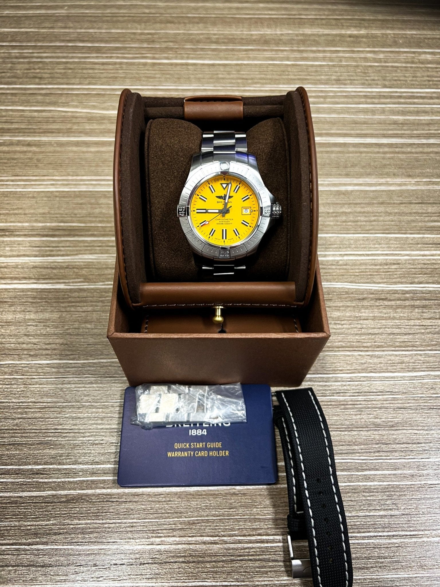 Breitling Avenger Automatic 45mm Seawolf Yellow Dial Silver Steel Strap Strap Watch for Men - A17319101/1A1