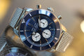 Breitling Superocean Heritage B01 Chronograph 44 Blue Dial Silver Mesh Bracelet Watch for Men - AB0162161C1A1