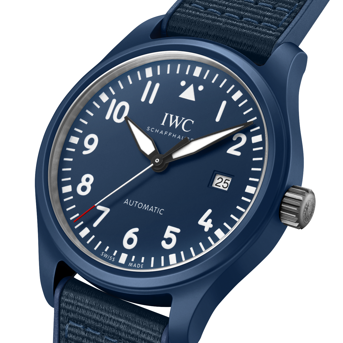 IWC Pilot’s Watch Automatic "Laureus Sport for Good" Edition Blue Dial Blue Nylon Strap Watch for Men - IW328101