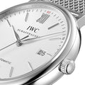 IWC Portofino Automatic White Dial Silver Mesh Bracelet Watch for Men - IW356505