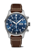 IWC Pilot’s Watch Chronograph Edition “Le Petit Prince” Blue Dial Brown Leather Strap Watch for Men - IW377714