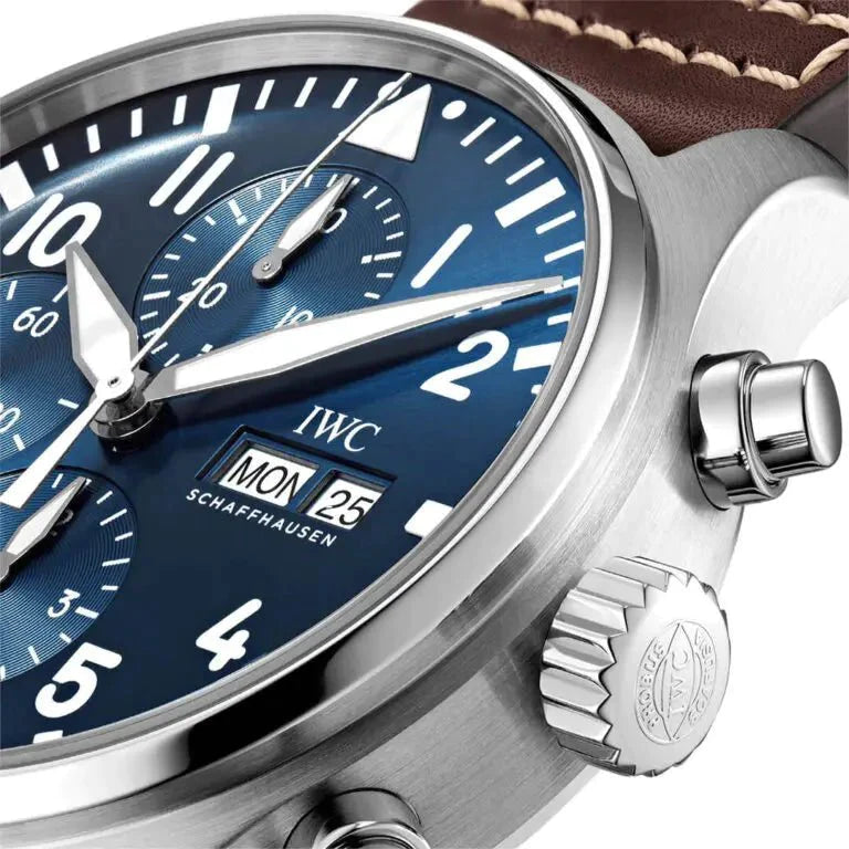 IWC Pilot’s Watch Chronograph Edition “Le Petit Prince” Blue Dial Brown Leather Strap Watch for Men - IW377714