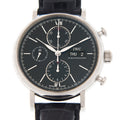 IWC Portofino Chronograph Black Dial Black Leather Strap Watch for Men - IW391008