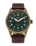 IWC Pilot's Watch Automatic Spitfire Green Dial Brown Leather Strap Watch for Men - IW326802