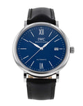 IWC Portofino '150 Years Edition' Automatic Blue Dial Black Leather Strap Watch for Men - IW356518