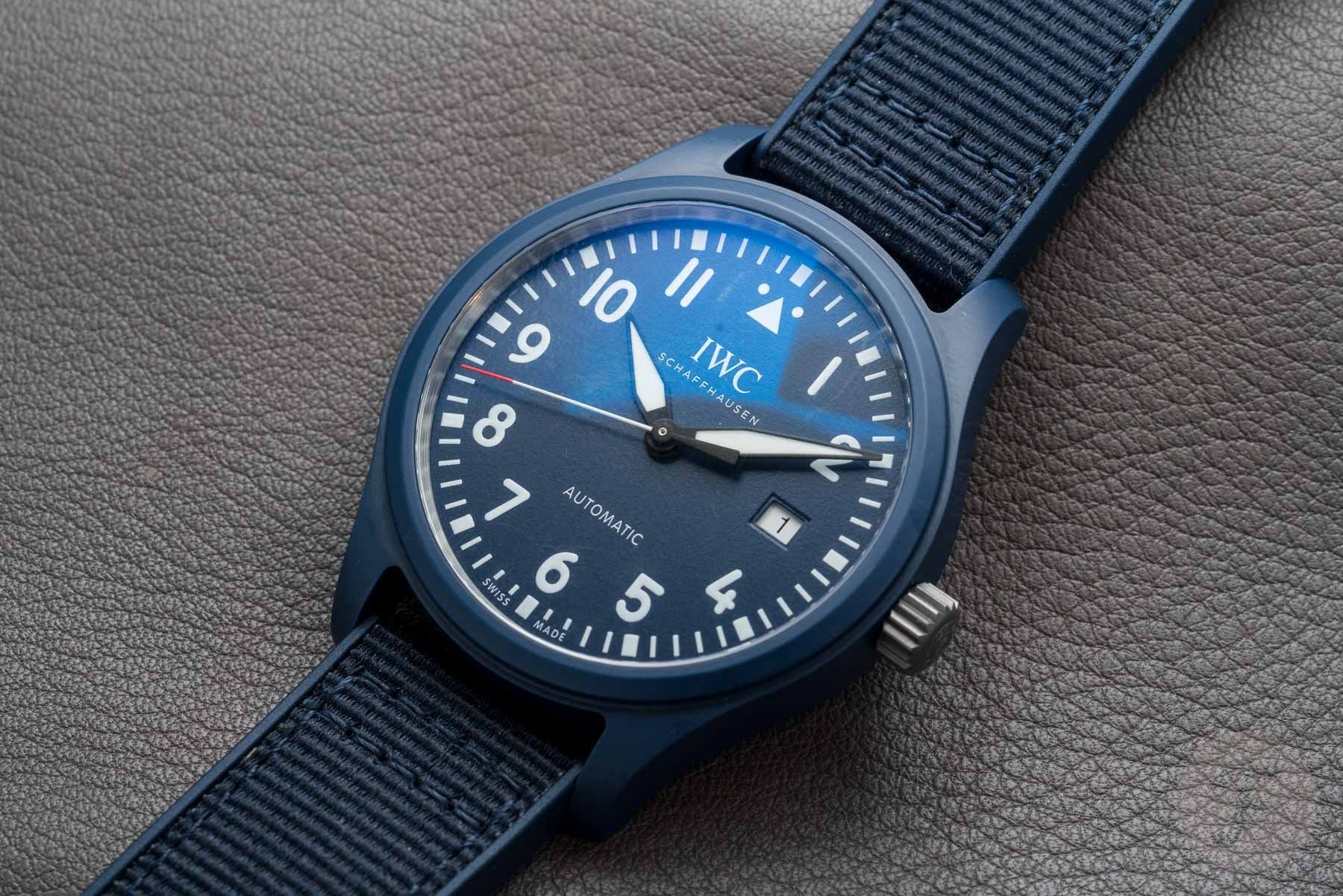 IWC Pilot’s Watch Automatic "Laureus Sport for Good" Edition Blue Dial Blue Nylon Strap Watch for Men - IW328101