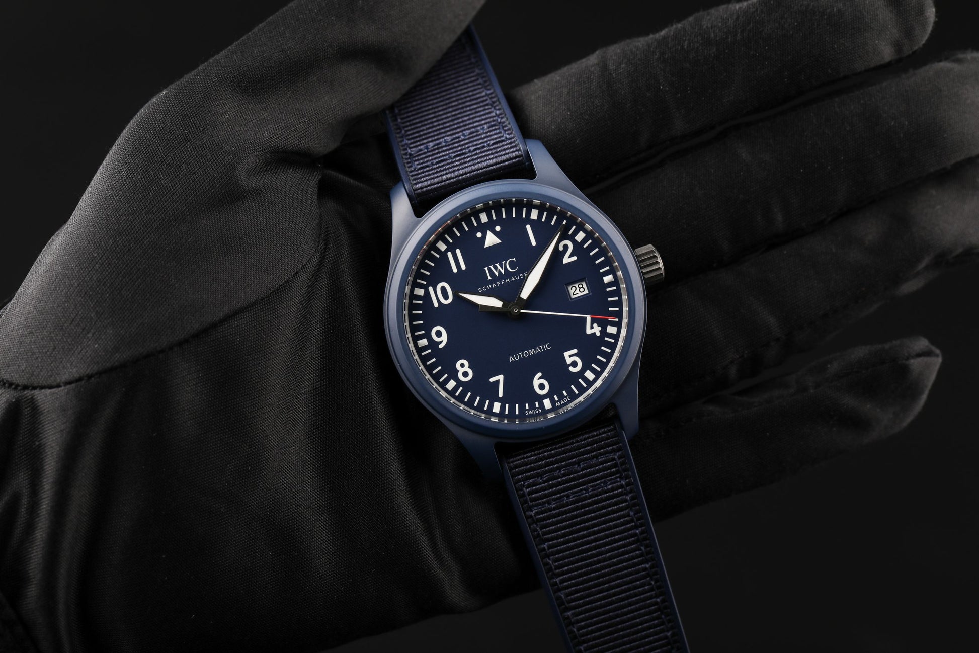 IWC Pilot’s Watch Automatic "Laureus Sport for Good" Edition Blue Dial Blue Nylon Strap Watch for Men - IW328101