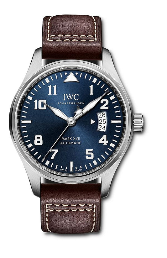 IWC Pilots Watch Mark XVII Edition Le Petit Prince Blue Dial Brown Leather Strap Watch for Men - IW326506