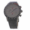 Hugo Boss Rafale Chronograph Grey Dial Black Leather Strap Watch For Men - HB1513445