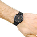 Calvin Klein Minimal Black Dial Black Mesh Bracelet Watch for Men - K3M21421