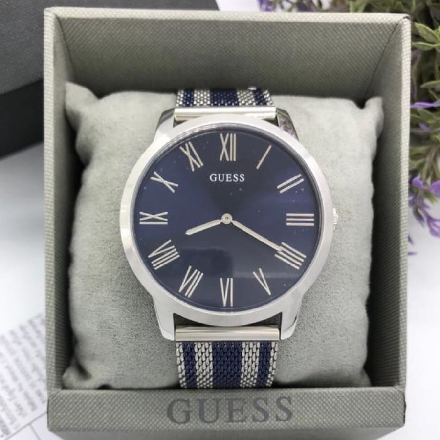 Guess Richmond Blue Dial Two Tone Mesh Bracelet Watch for Men - W1179G1