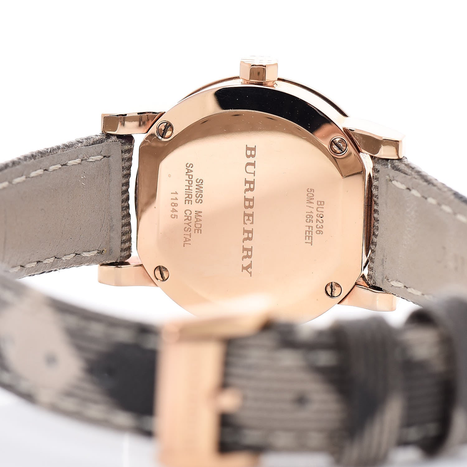 Burberry The City Pink Dial Brown Leather Strap Watch for Women - BU9236