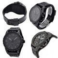 Fossil Nate Chronograph Black Dial Black Leather Strap Watch for Men - JR1510