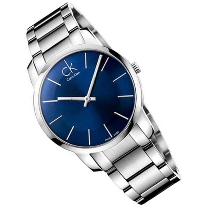 Calvin Klein City Blue Dial Silver Steel Strap Watch for Men - K2G2114N