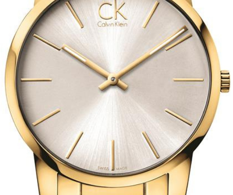 Calvin Klein City Silver Dial Gold Steel Strap Watch for Men - K2G21546