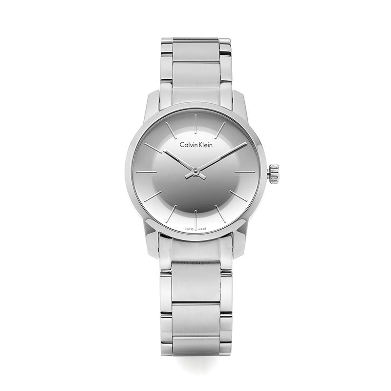 Calvin Klein City Silver Dial Silver Steel Strap Watch for Women - K2G23148