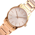 Calvin Klein City Mother of Pearl White Dial Rose Gold Steel Strap Watch for Women - K2G23646