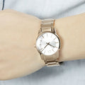 Calvin Klein City White Mother of Pearl Dial Rose Gold Steel Strap Watch for Women - K2G23646