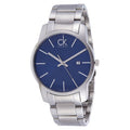 Calvin Klein City Blue Dial Silver Steel Strap Watch for Men - K2G2G14N