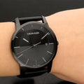 Calvin Klein City Quartz Black Dial Black Leather Strap Watch for Men - K2G2G4CX