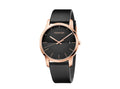 Calvin Klein City Quartz Black Dial Black Leather Strap Watch for Men - K2G2G6CZ