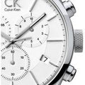 Calvin Klein Masculine Chronograph White Dial White Leather Strap Watch for Men - K2H27101