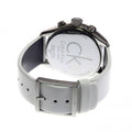 Calvin Klein Masculine Chronograph White Dial White Leather Strap Watch for Men - K2H27101