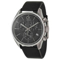 Calvin Klein Masculine Chronograph Black Dial Black Leather Strap Watch for Men - K2H27102